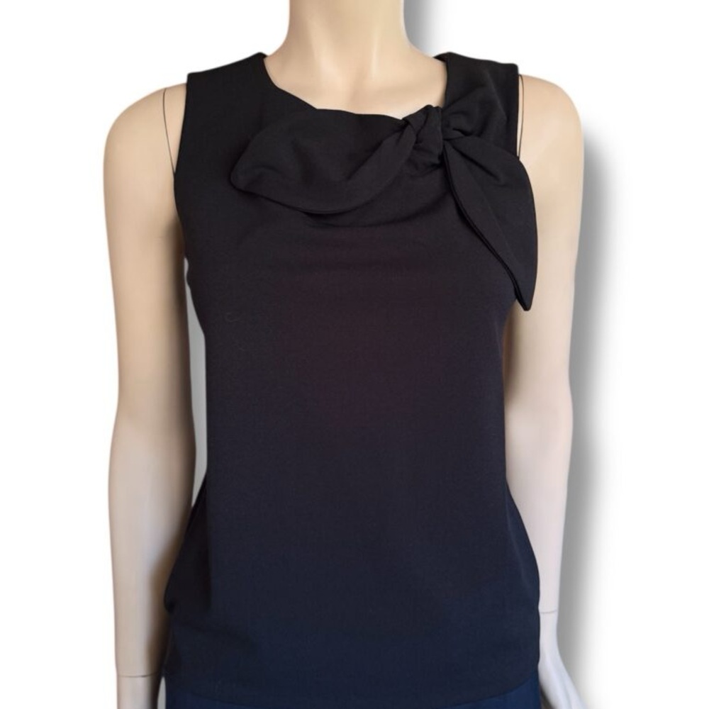 Banana Republic Black Sleeveless Blouse with Bow
